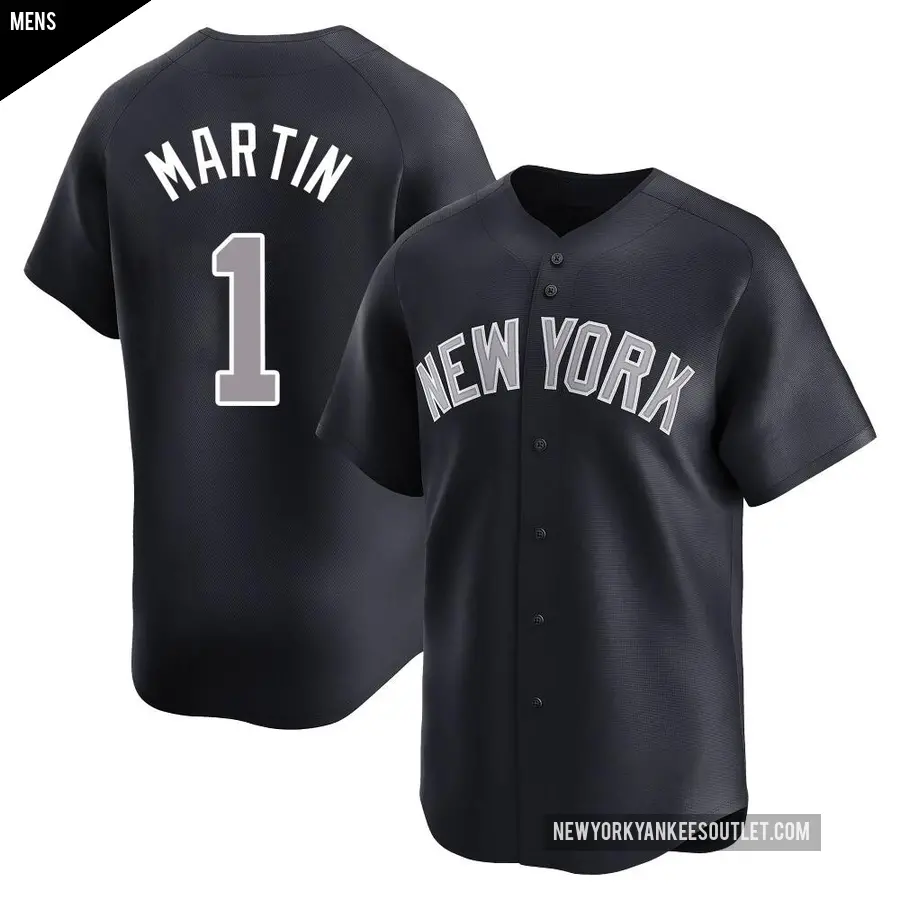 Men's New York Yankees ＃1 Billy Martin Limited Navy Alternate Jersey