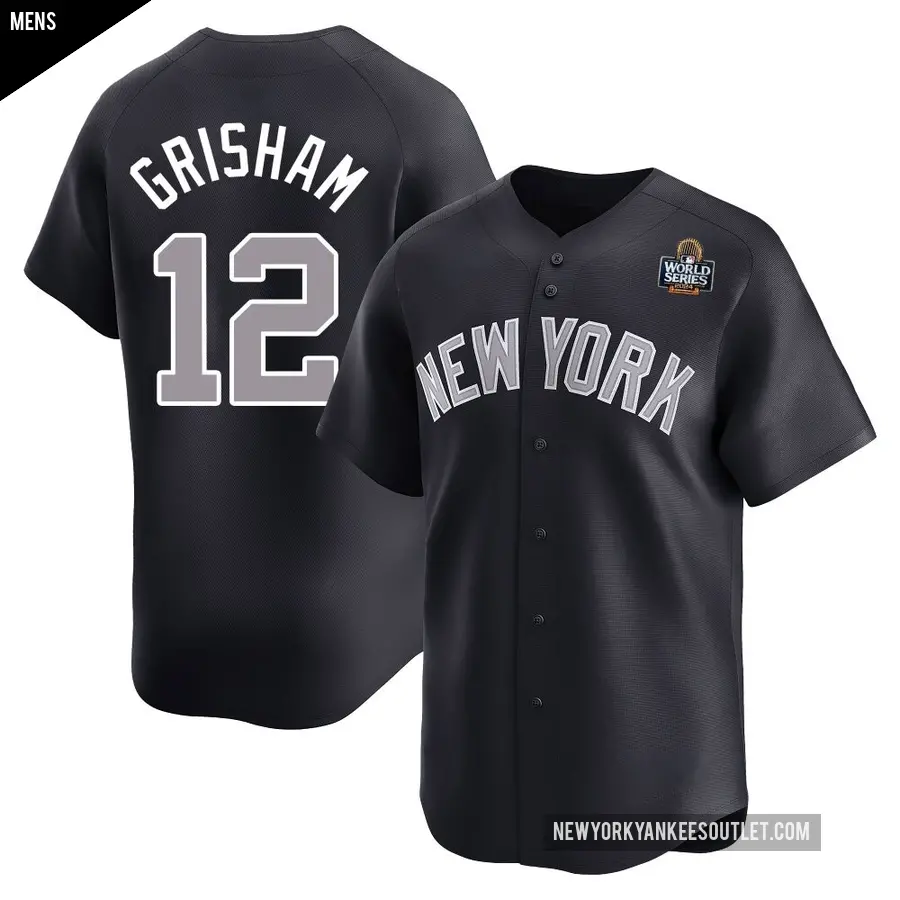 Men's New York Yankees ＃12 Trent Grisham Limited Navy Alternate 2024 World Series Jersey