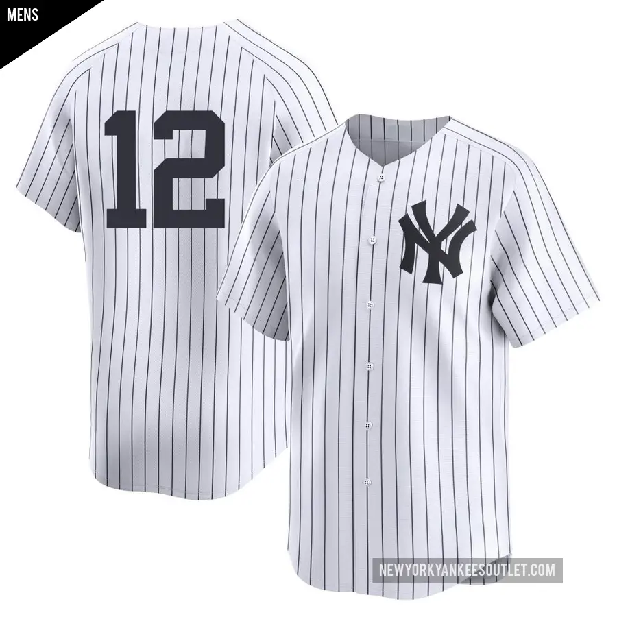 Men's New York Yankees ＃12 Trent Grisham Limited White Yankee Home 2nd Jersey