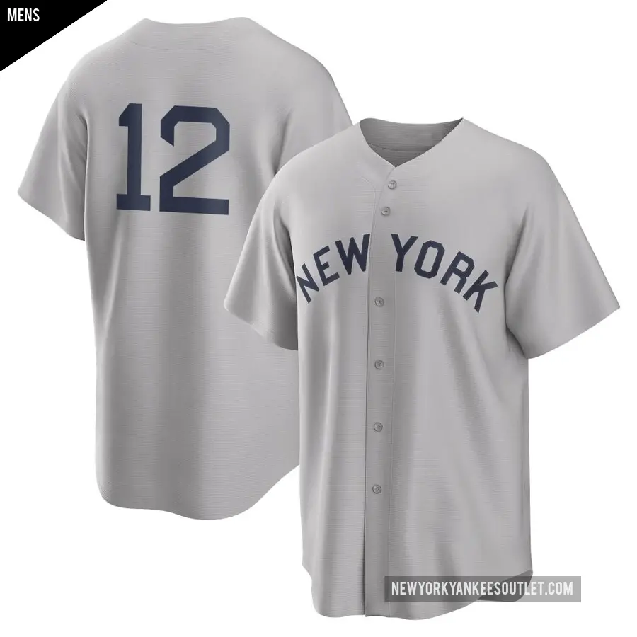 Men's New York Yankees ＃12 Trent Grisham Replica Gray 2021 Field of Dreams Jersey