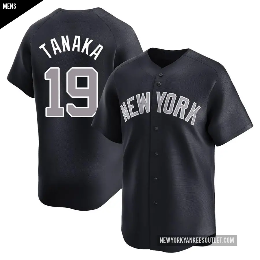 Men's New York Yankees ＃19 Masahiro Tanaka Limited Navy Alternate Jersey