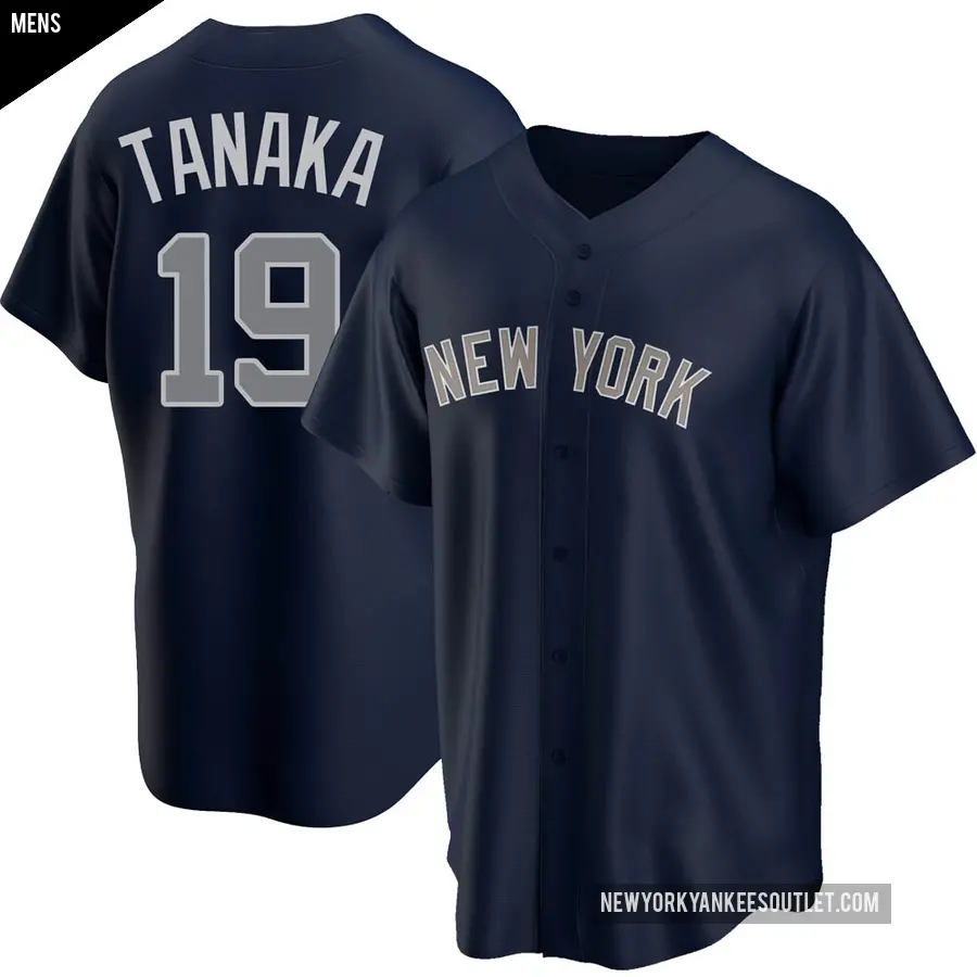 Men's New York Yankees ＃19 Masahiro Tanaka Replica Navy Alternate Jersey