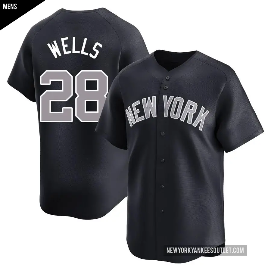 Men's New York Yankees ＃28 Austin Wells Limited Navy Alternate Jersey