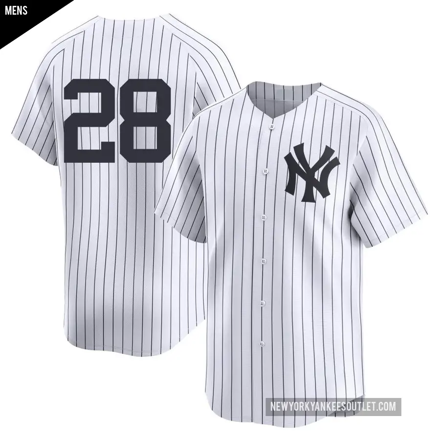 Men's New York Yankees ＃28 Austin Wells Limited White Yankee Home 2nd Jersey