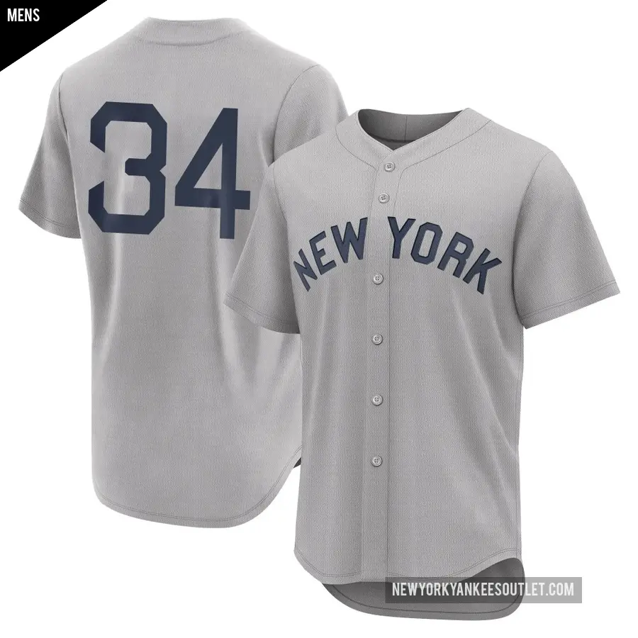 Men's New York Yankees ＃34 JT Brubaker Authentic Gray 2021 Field of Dreams Jersey