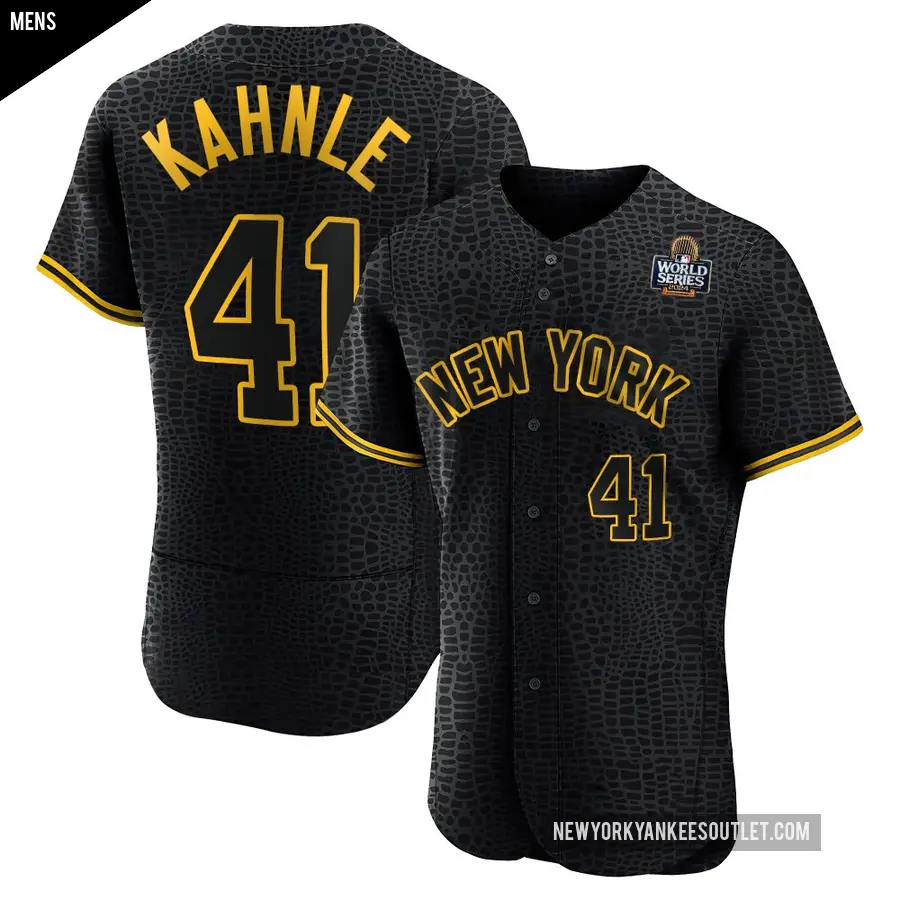 Men's New York Yankees ＃41 Tommy Kahnle Authentic Black Snake Skin City 2024 World Series Jersey