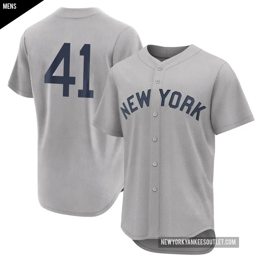 Men's New York Yankees ＃41 Tommy Kahnle Authentic Gray 2021 Field of Dreams Jersey