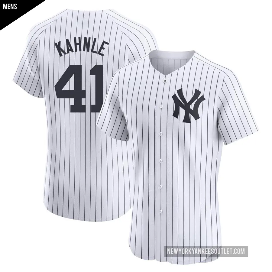 Men's New York Yankees ＃41 Tommy Kahnle Elite White Home Jersey