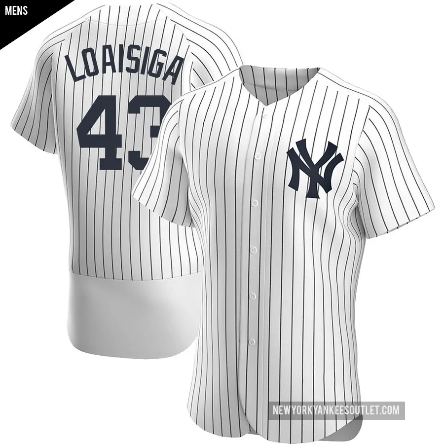 Men's New York Yankees ＃43 Jonathan Loaisiga Authentic White Home Jersey