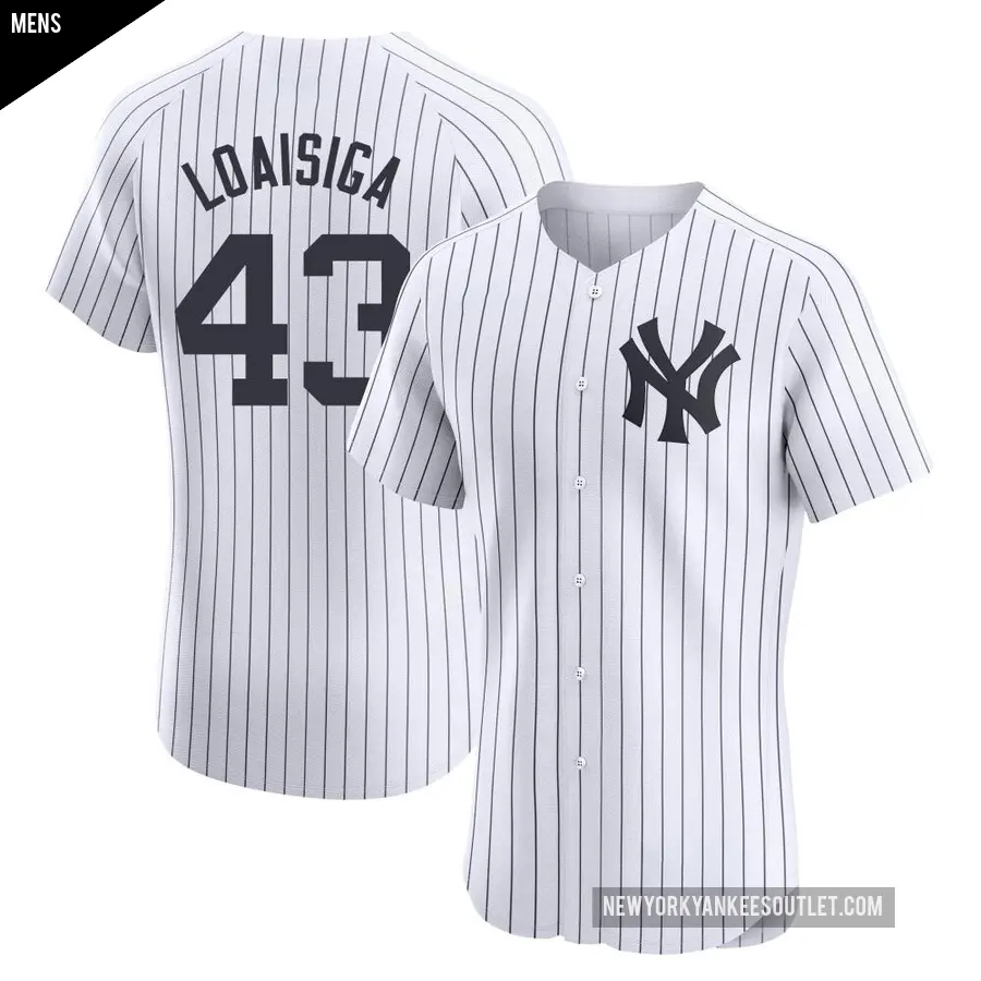 Men's New York Yankees ＃43 Jonathan Loaisiga Elite White Home Jersey