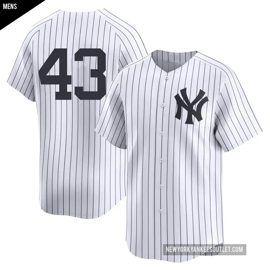 Men's New York Yankees ＃43 Jonathan Loaisiga Limited White Yankee Home 2nd Jersey