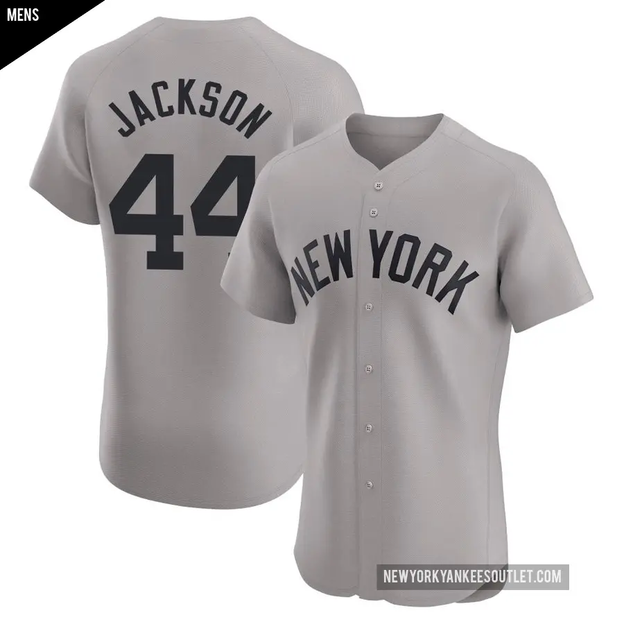 Men's New York Yankees ＃44 Reggie Jackson Elite Gray Road Jersey