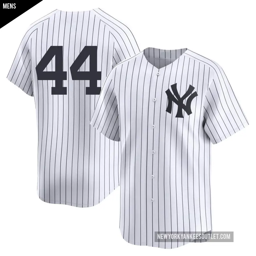 Men's New York Yankees ＃44 Reggie Jackson Limited White Yankee Home 2nd Jersey