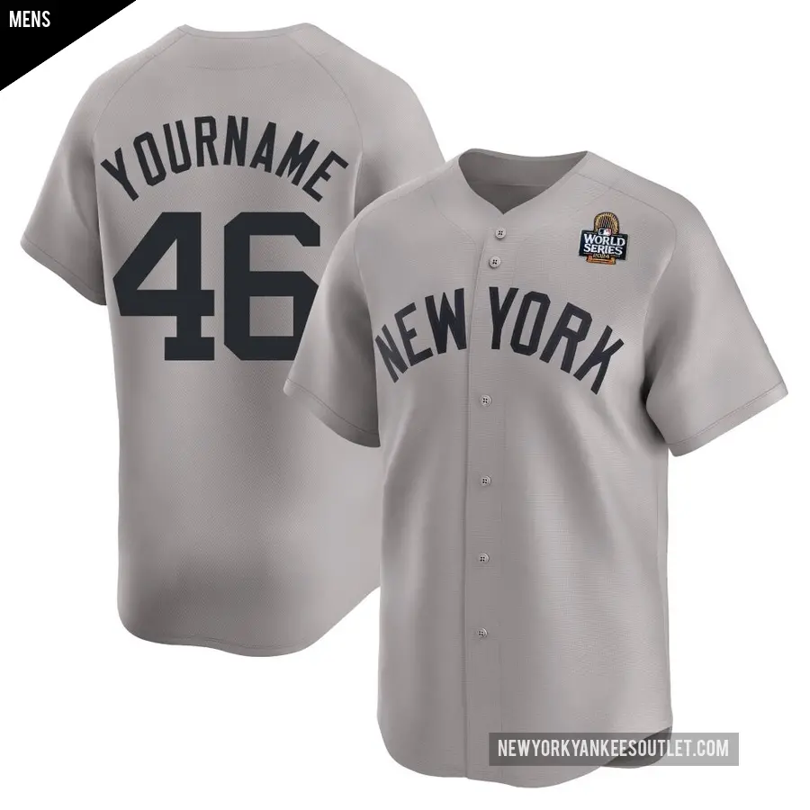 Men's New York Yankees ＃46 Paul Goldschmidt Limited Gold Gray Away 2024 World Series Jersey