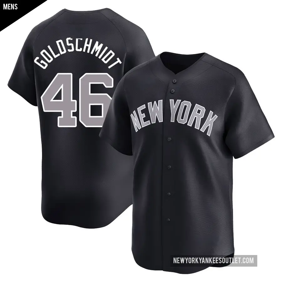 Men's New York Yankees ＃46 Paul Goldschmidt Limited Gold Navy Alternate Jersey