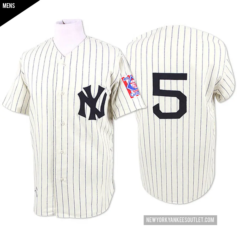 Men's New York Yankees ＃5 Joe DiMaggio Authentic White 1939 Throwback Jersey