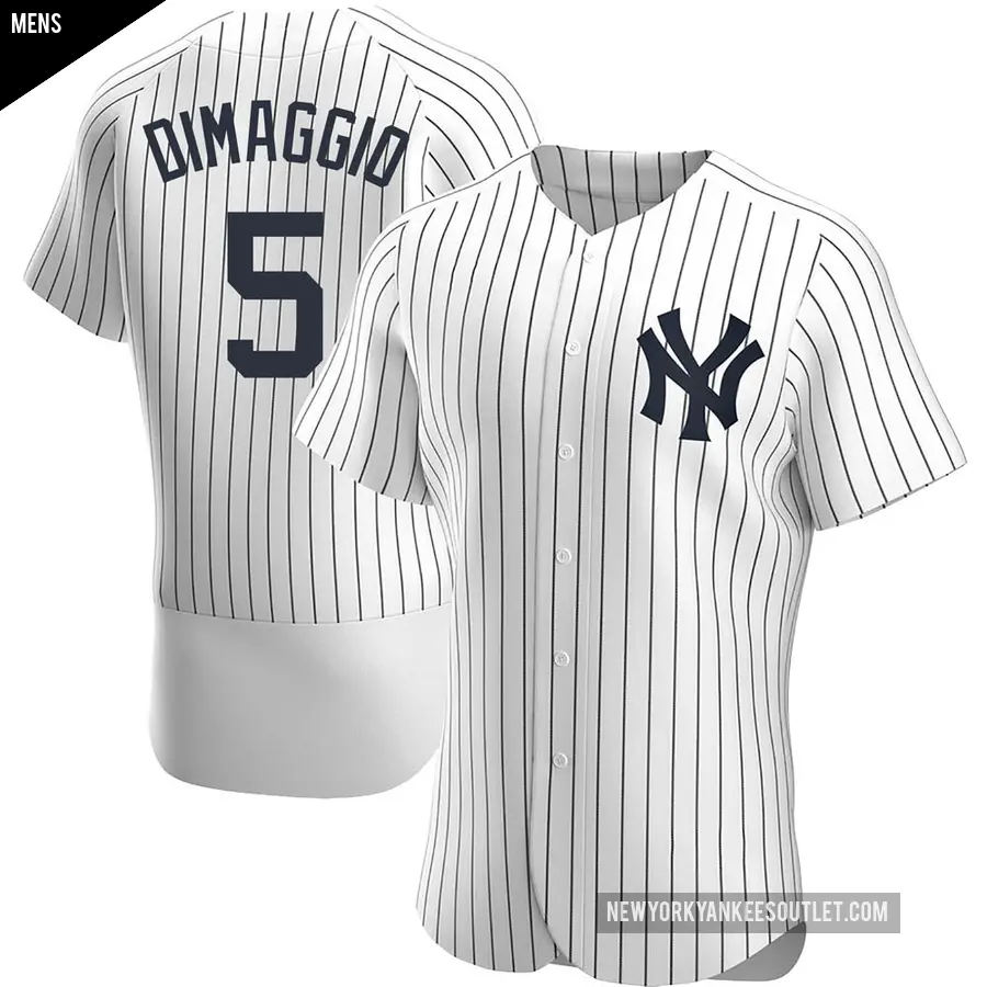 Men's New York Yankees ＃5 Joe DiMaggio Authentic White Home Jersey