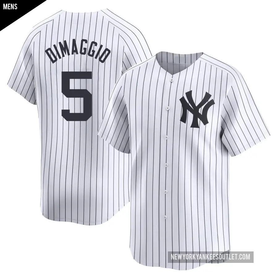 Men's New York Yankees ＃5 Joe DiMaggio Limited White Yankee Home Jersey