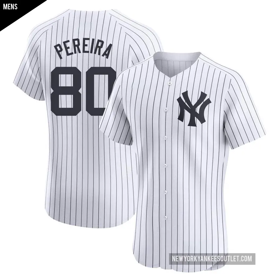 Men's New York Yankees ＃80 Everson Pereira Elite White Home Jersey