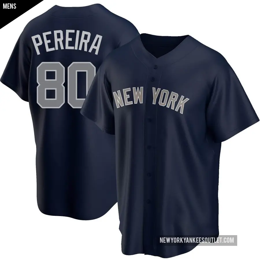 Men's New York Yankees ＃80 Everson Pereira Replica Navy Alternate Jersey