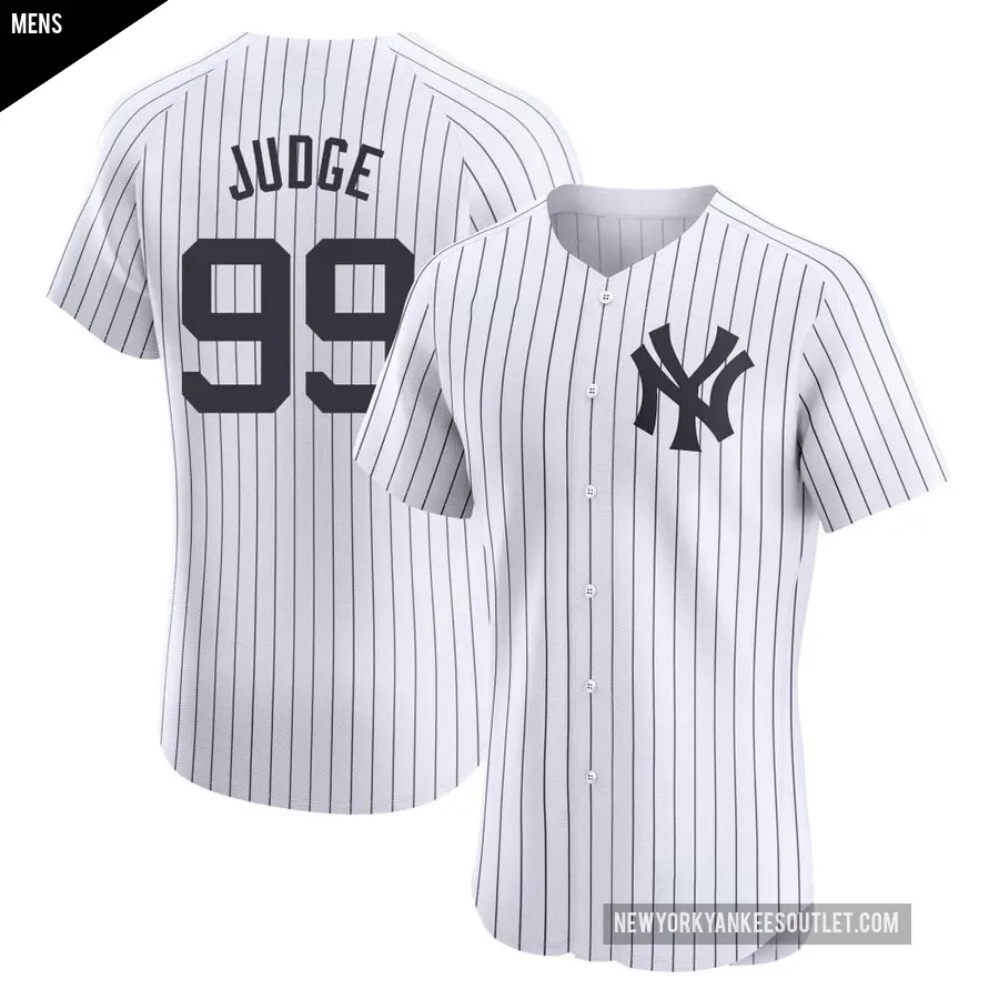 Men's New York Yankees ＃99 Aaron Judge Elite White Home Jersey