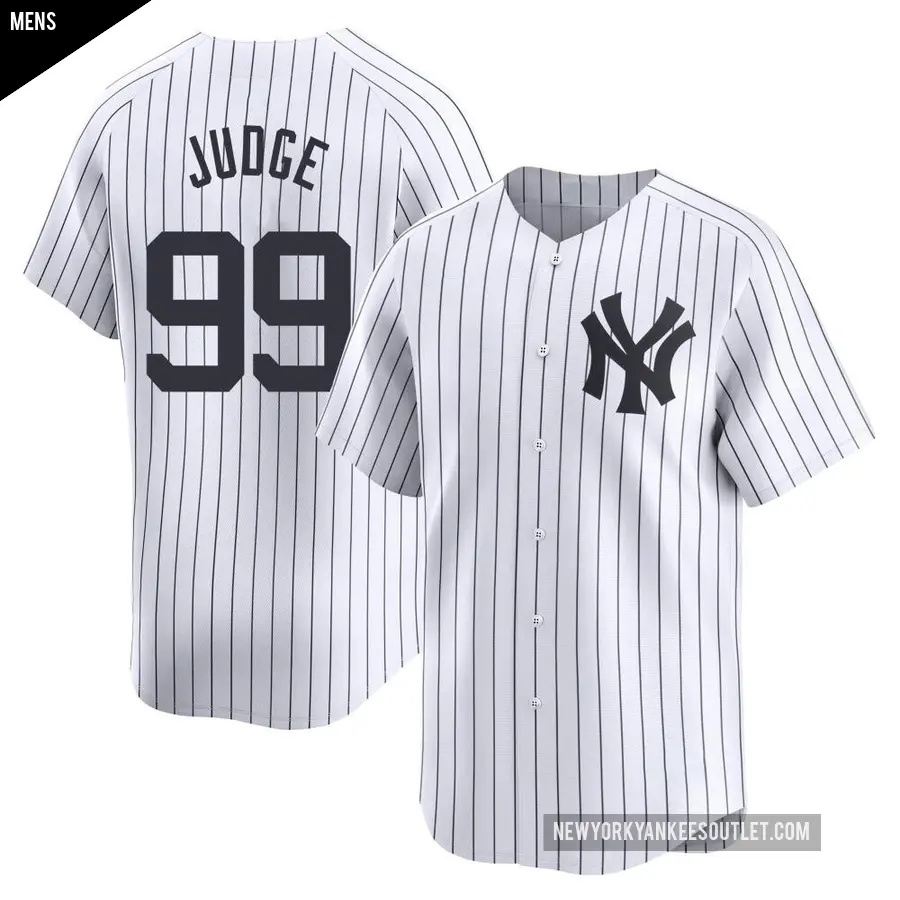 Men's New York Yankees ＃99 Aaron Judge Limited White Yankee Home Jersey