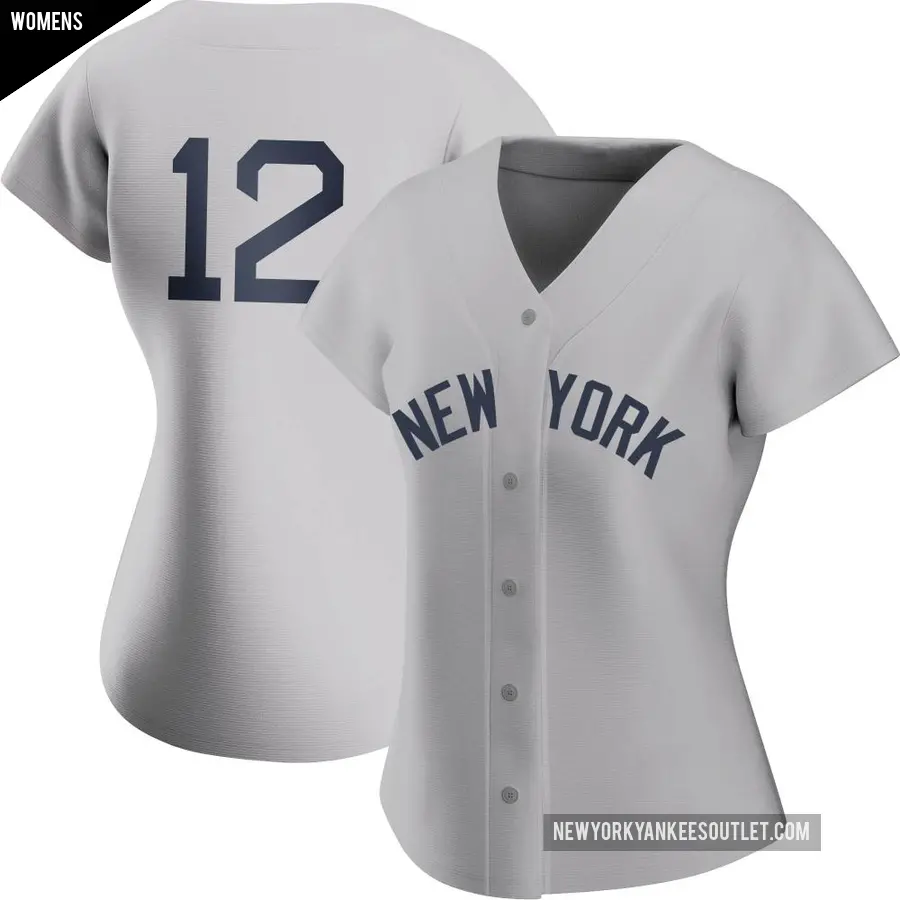 Women's New York Yankees ＃12 Trent Grisham Authentic Gray 2021 Field of Dreams Jersey