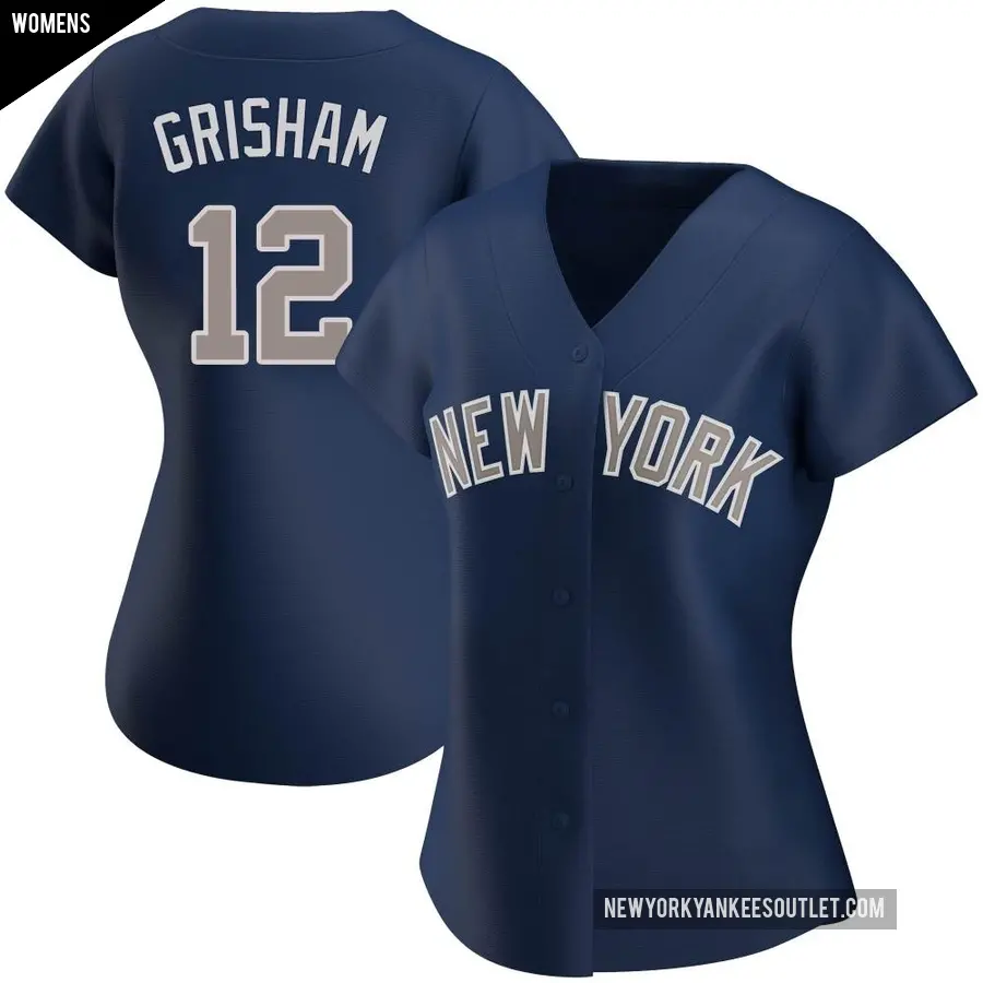 Women's New York Yankees ＃12 Trent Grisham Authentic Navy Alternate Jersey