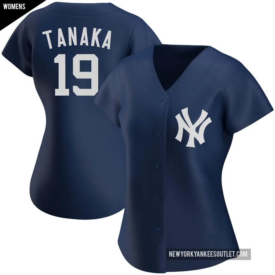 Women's New York Yankees ＃19 Masahiro Tanaka Replica Navy Alternate Team Jersey