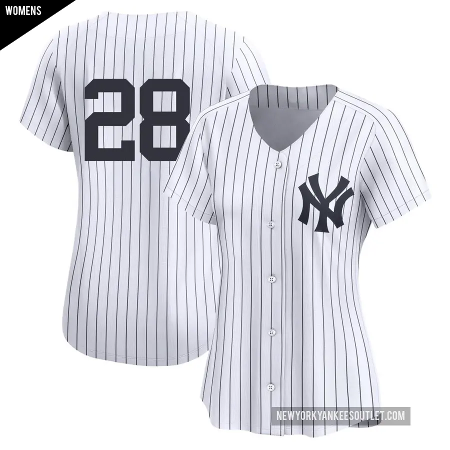 Women's New York Yankees ＃28 Austin Wells Limited White Yankee Home 2nd Jersey