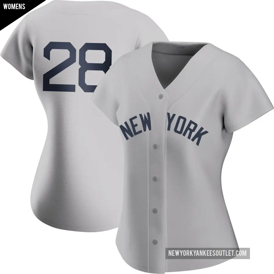 Women's New York Yankees ＃28 Austin Wells Replica Gray 2021 Field of Dreams Jersey