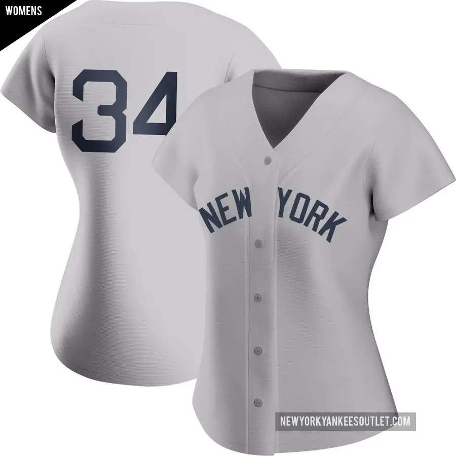 Women's New York Yankees ＃34 JT Brubaker Authentic Gray 2021 Field of Dreams Jersey