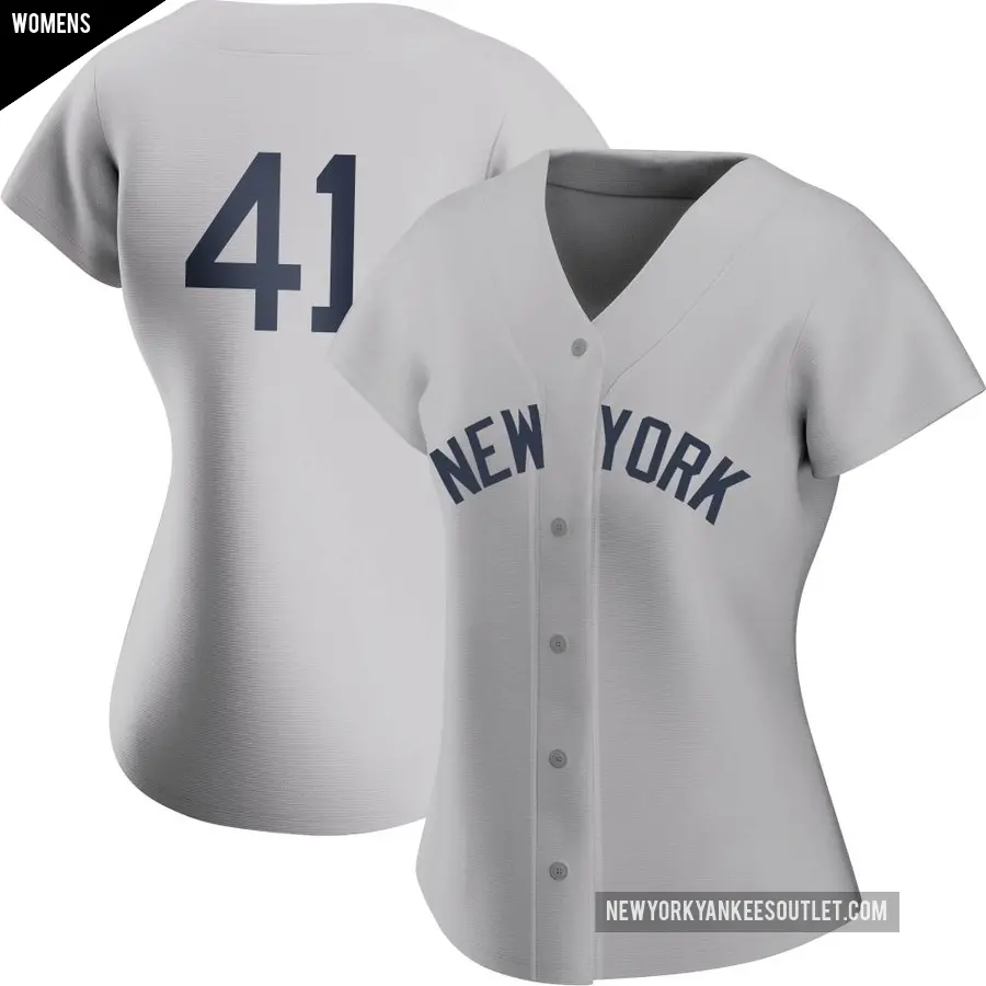 Women's New York Yankees ＃41 Tommy Kahnle Authentic Gray 2021 Field of Dreams Jersey