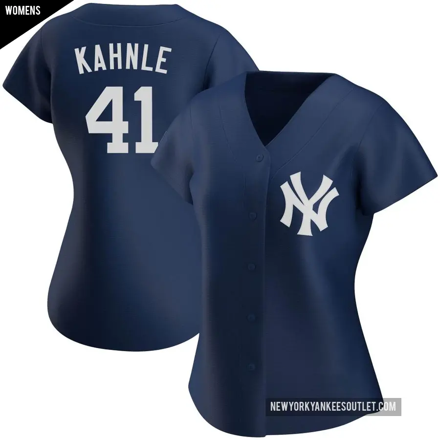 Women's New York Yankees ＃41 Tommy Kahnle Authentic Navy Alternate Team Jersey