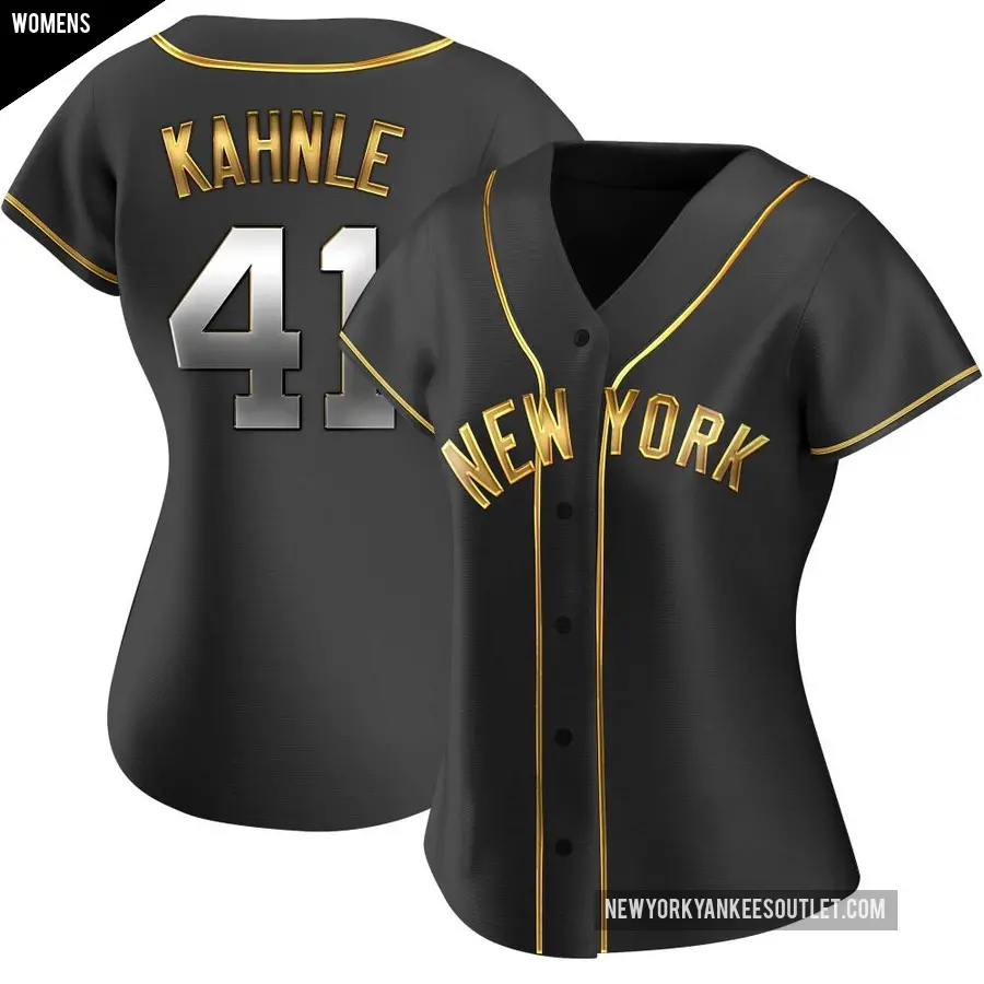 Women's New York Yankees ＃41 Tommy Kahnle Replica Gold Black en Alternate Jersey