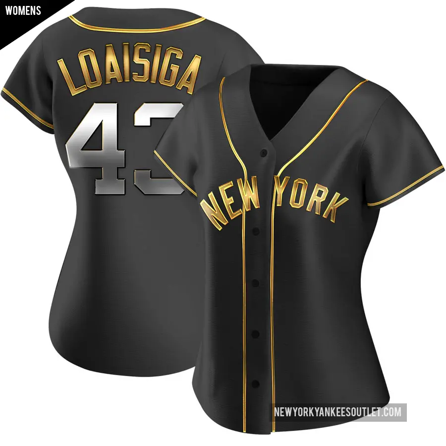 Women's New York Yankees ＃43 Jonathan Loaisiga Replica Gold Black en Alternate Jersey