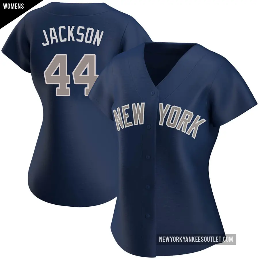 Women's New York Yankees ＃44 Reggie Jackson Authentic Navy Alternate Jersey