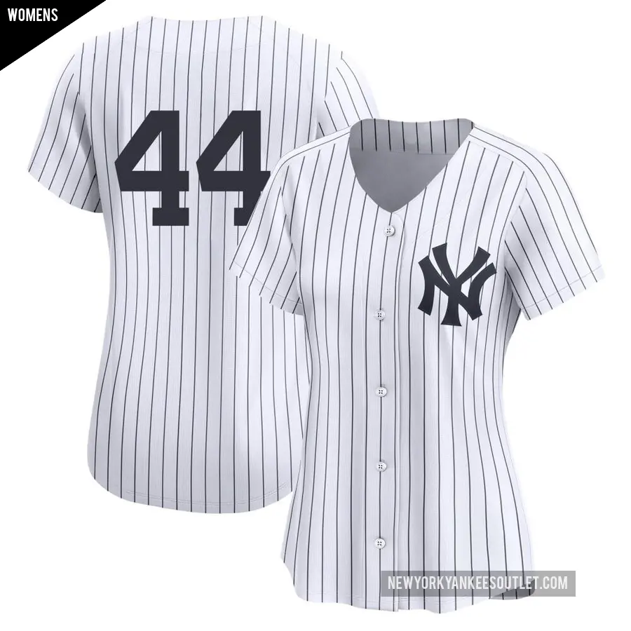 Women's New York Yankees ＃44 Reggie Jackson Limited White Yankee Home 2nd Jersey