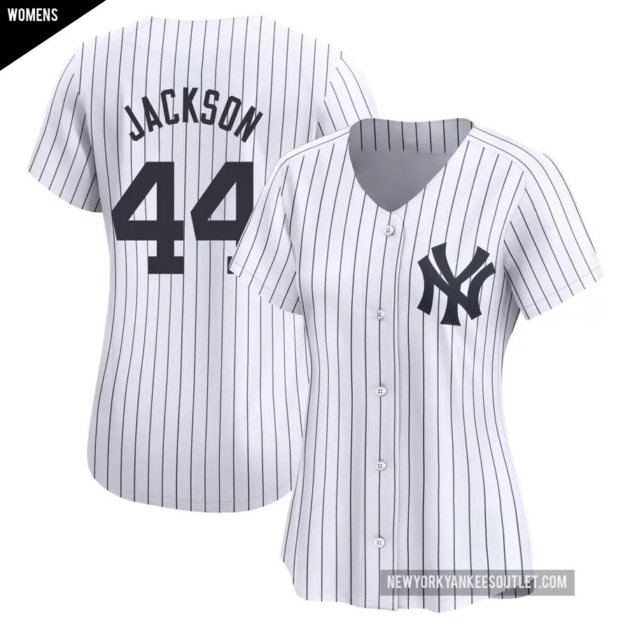 Women's New York Yankees ＃44 Reggie Jackson Limited White Yankee Home Jersey