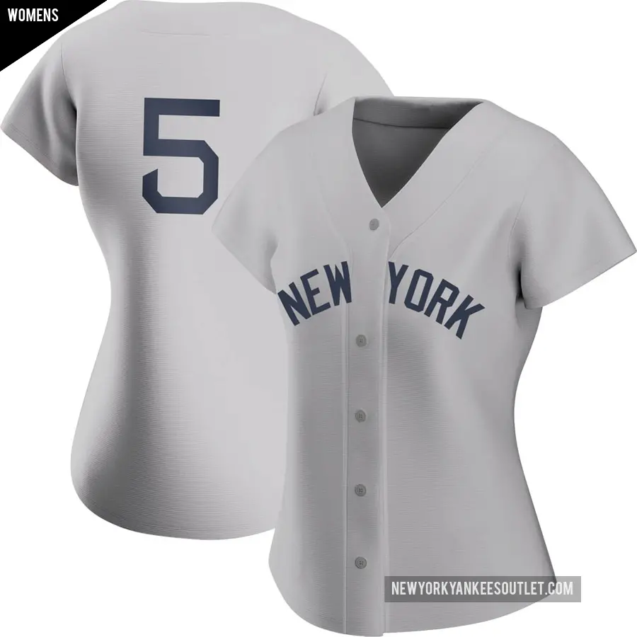 Women's New York Yankees ＃5 Joe DiMaggio Authentic Gray 2021 Field of Dreams Jersey