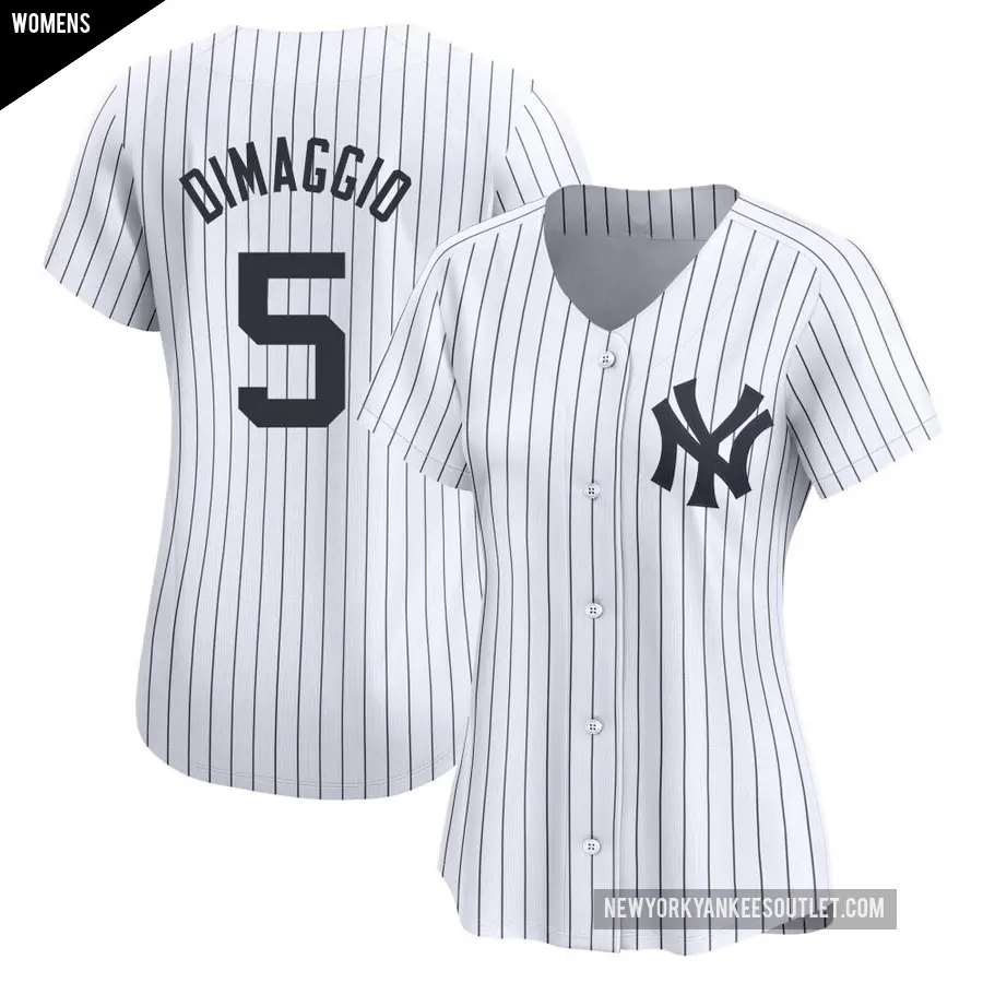 Women's New York Yankees ＃5 Joe DiMaggio Limited White Yankee Home Jersey