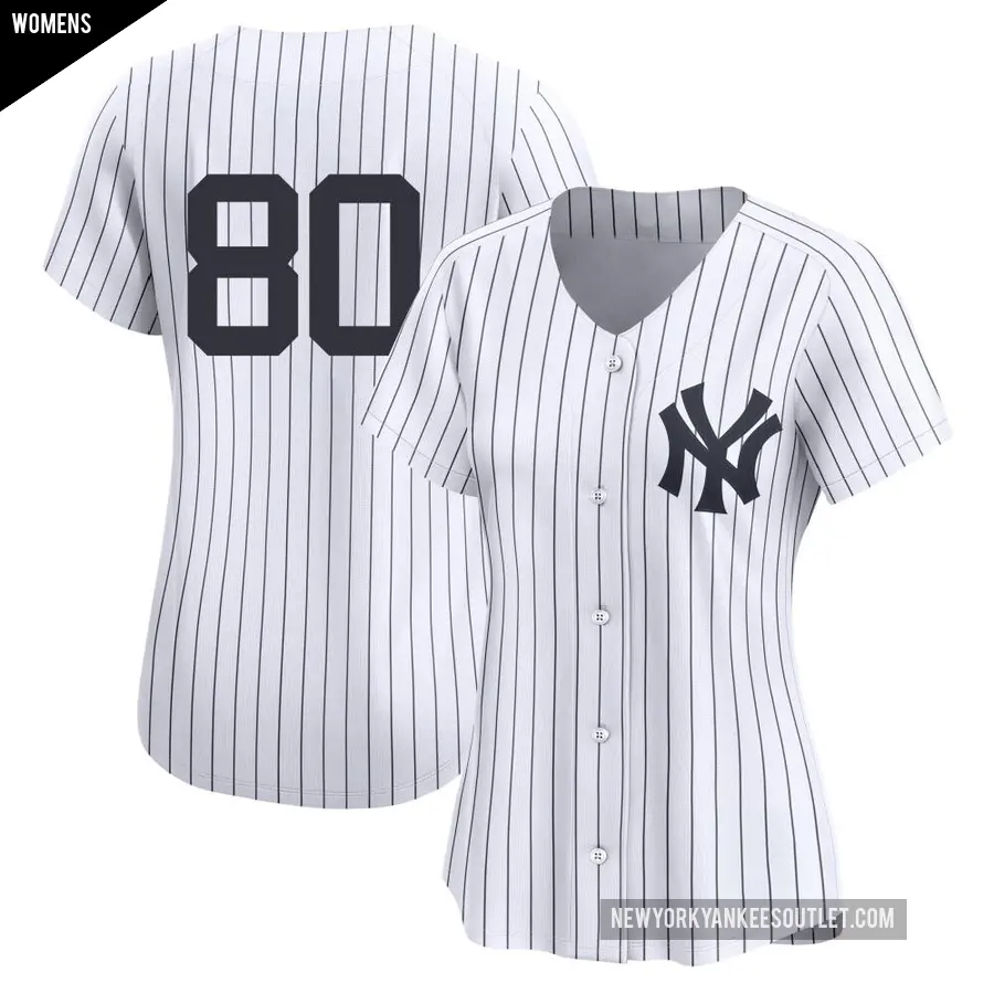 Women's New York Yankees ＃80 Everson Pereira Limited White Yankee Home 2nd Jersey