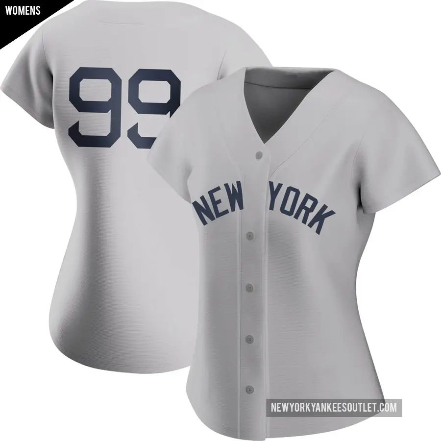 Women's New York Yankees ＃99 Aaron Judge Authentic Gray 2021 Field of Dreams Jersey