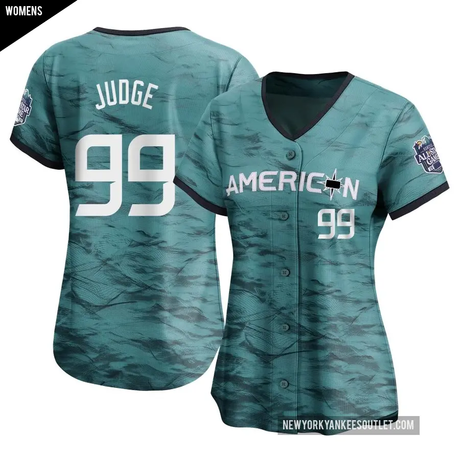 Women's New York Yankees ＃99 Aaron Judge Limited Teal American League Game 2023 All-Star Jersey