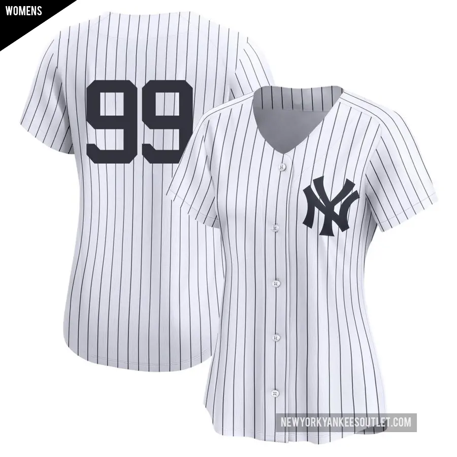 Women's New York Yankees ＃99 Aaron Judge Limited White Yankee Home 2nd Jersey