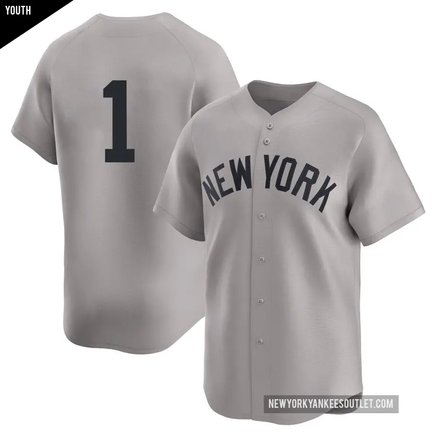 Youth New York Yankees ＃1 Billy Martin Limited Gray Away 2nd Jersey