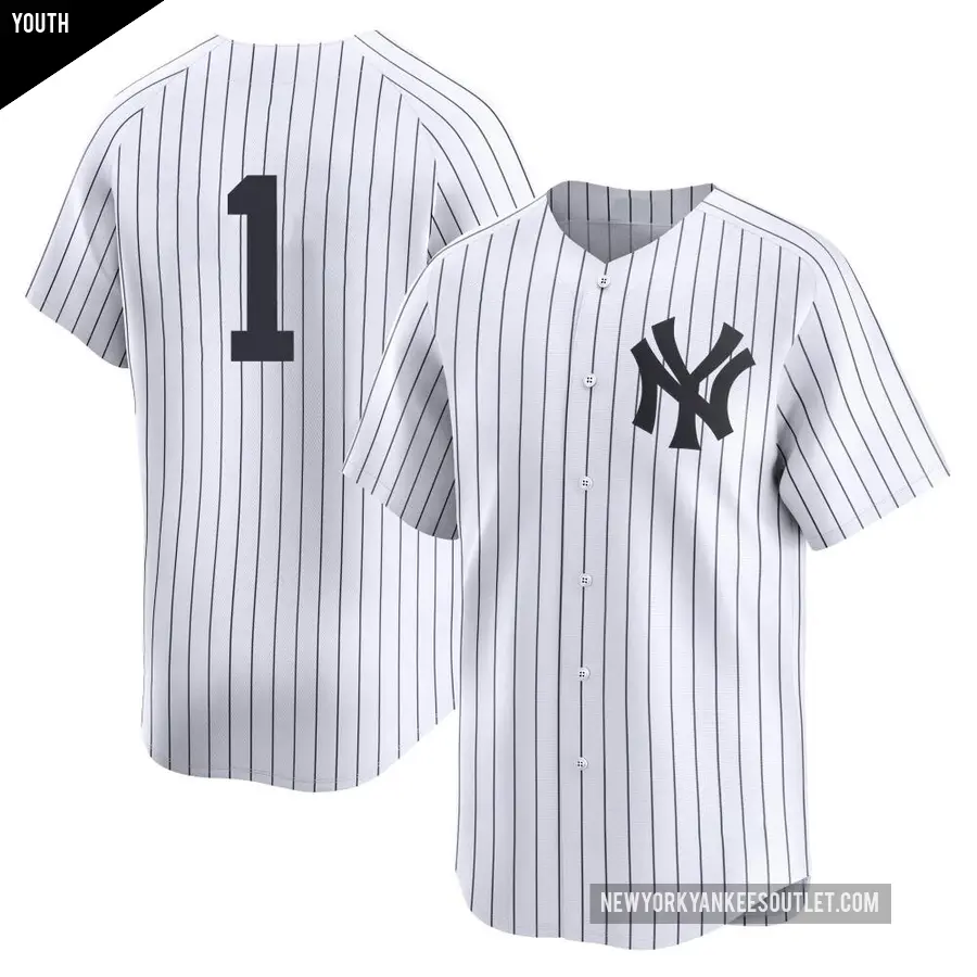 Youth New York Yankees ＃1 Billy Martin Limited White Yankee Home 2nd Jersey