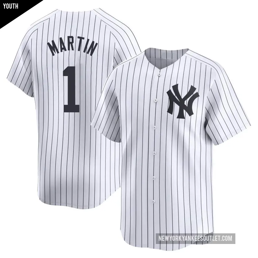 Youth New York Yankees ＃1 Billy Martin Limited White Yankee Home Jersey