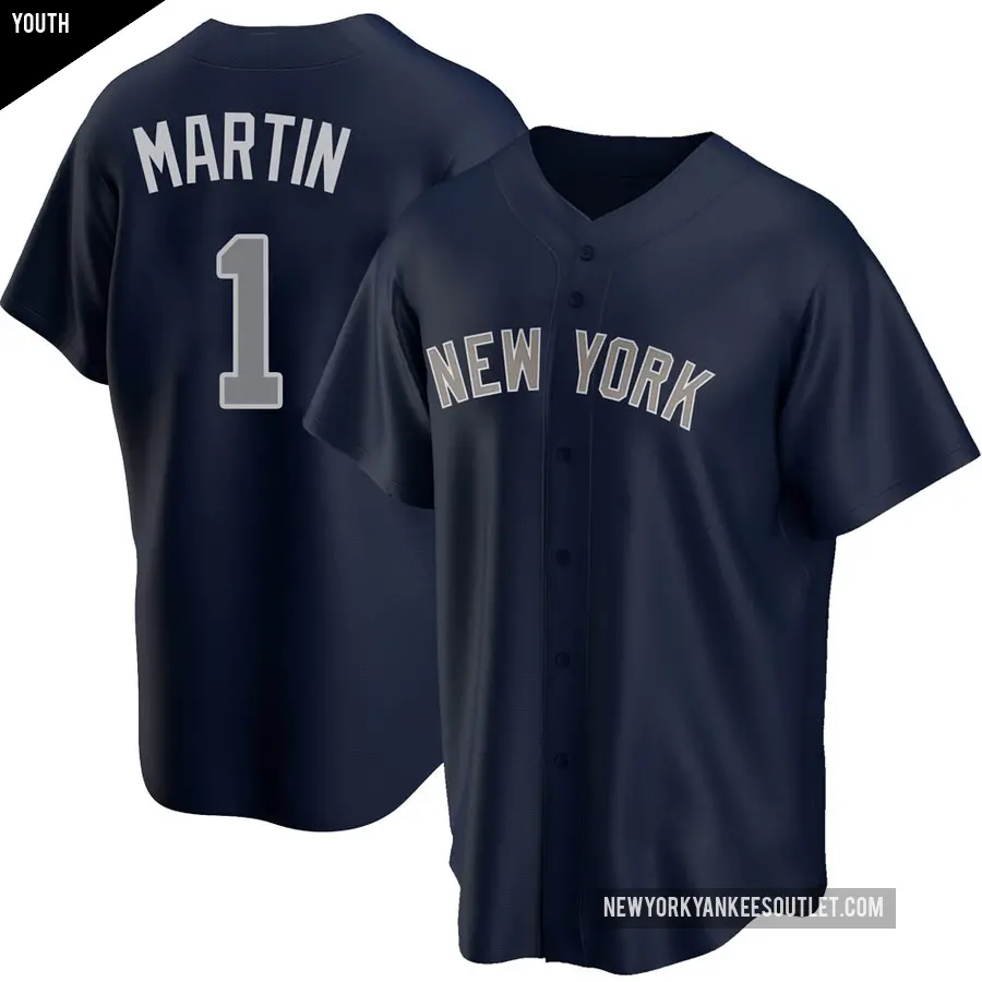 Youth New York Yankees ＃1 Billy Martin Replica Navy Alternate Jersey