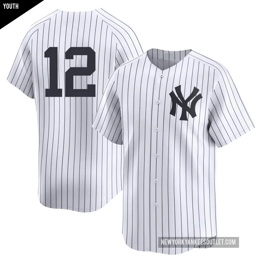 Youth New York Yankees ＃12 Trent Grisham Limited White Yankee Home 2nd Jersey